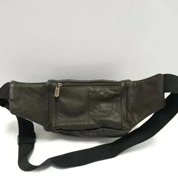 APC Leather Fanny Pack Bag Vintage Brown Unisex - Picture 4 of 9